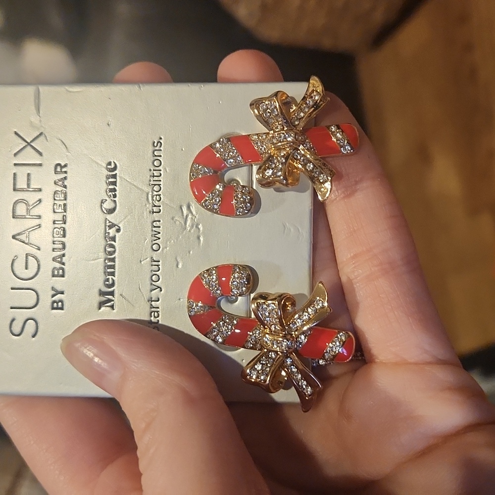 NWT Sugarfix By Baublebar Candy Cane Earrings